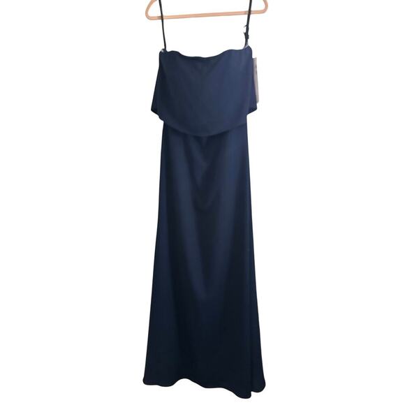 HAYLEY PAIGE OCCASIONS Formal Bridesmaid Dress Gown 5860 Indigo Blue Sz 10 - NWT - Picture 3 of 7